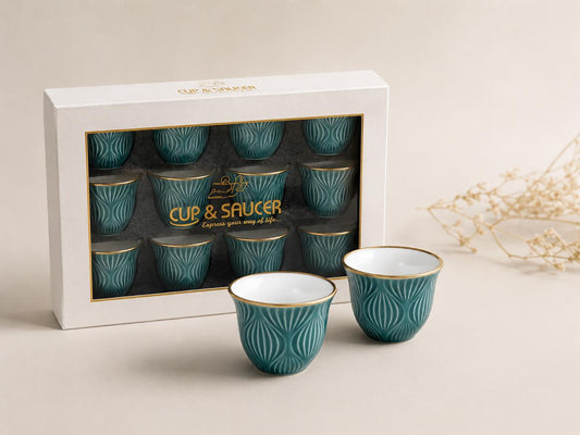 Coffee Cups β Turquoise (12-Piece Set)