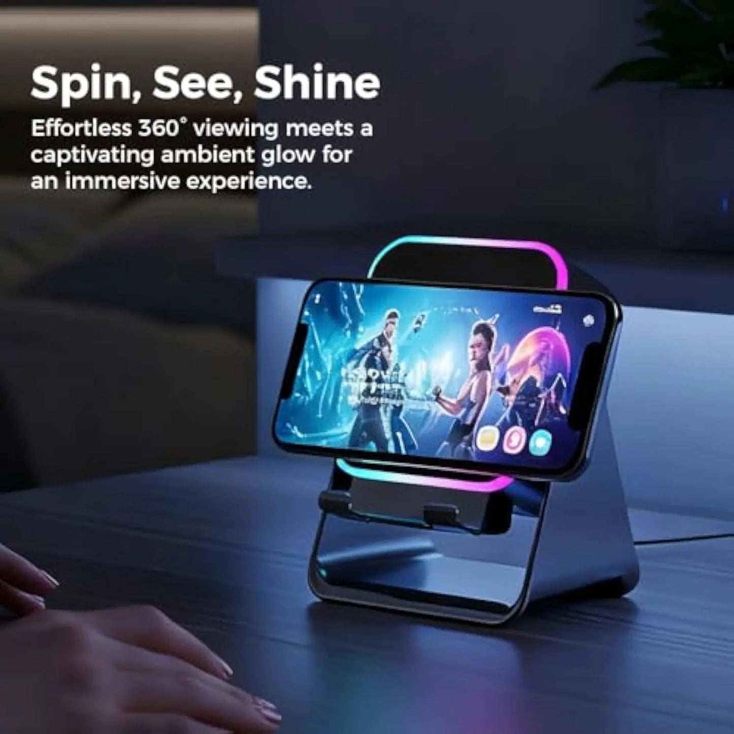 5-in-1 Wireless Induction Bluetooth Speaker Adjustable Phone Stand