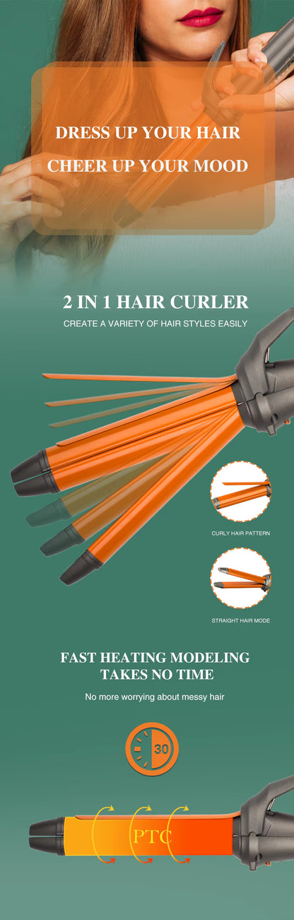 2-in-1 Hair Straightener & Curler