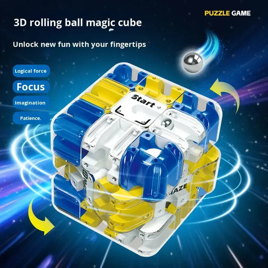 3D Plastic Maze Cube Game Educational Stress Relief Logic Training Puzzle Multiplayer Competition Mode Toy Ball Block