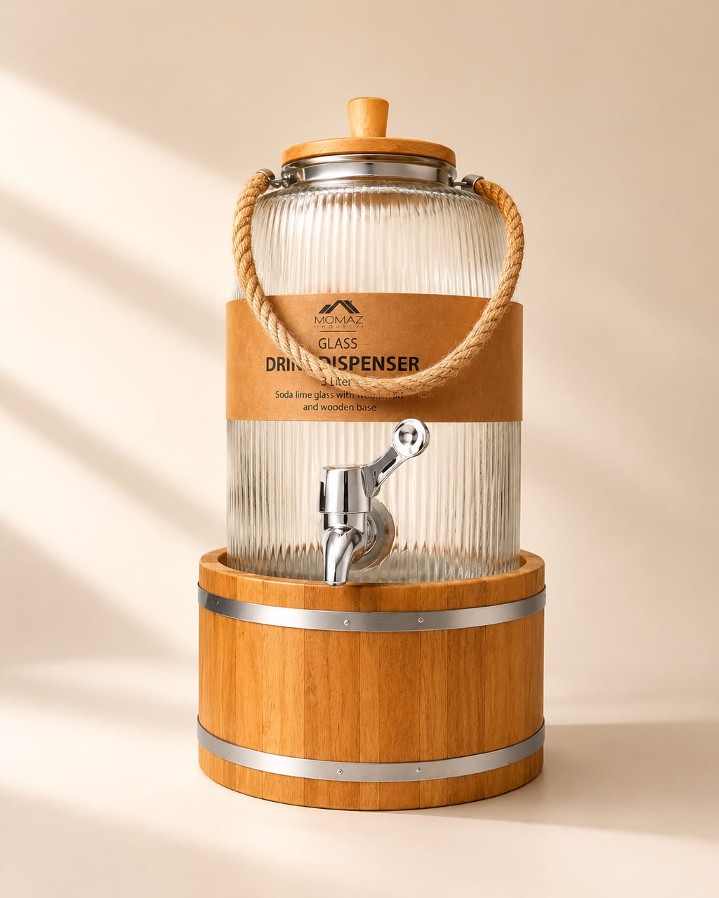 Glass Beverage Dispenser 3L