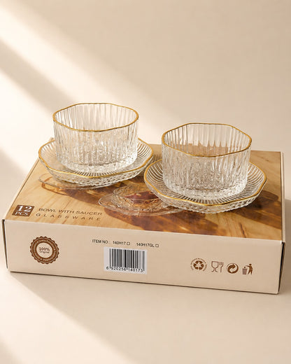 Dessert Bowl with Saucers (12-Piece Set)