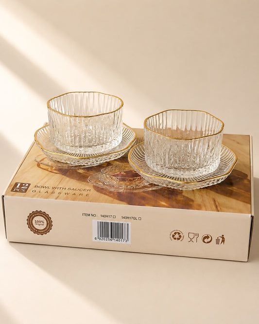 Dessert Bowl with Saucers (12-Piece Set)