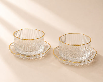 Dessert Bowl with Saucers (12-Piece Set)