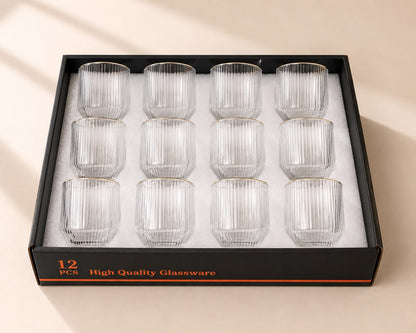 Glass Drink Cups (12-Piece Set)