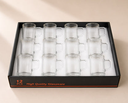 Glass Teacups (12-Piece Set)