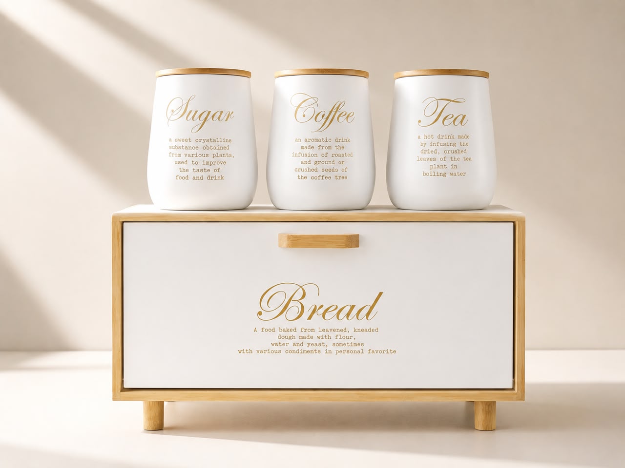 Bread Box & Kitchen Storage Set