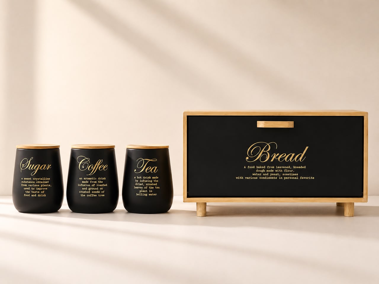 Bread Box & Kitchen Storage Set