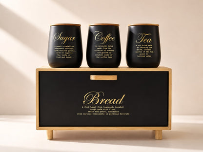 Bread Box & Kitchen Storage Set